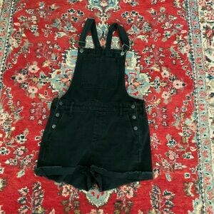 Madewell Adirondack  Shortalls Black Denim Overall Shorts Size M